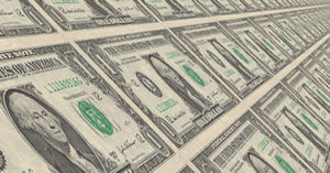 sheet of dollar bills